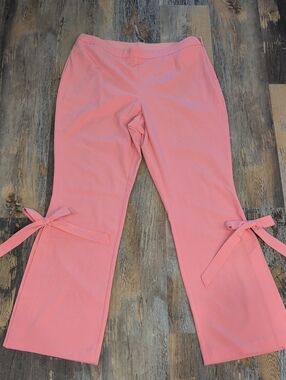 VENUS Pink Tie-Hem Wide Leg Pants